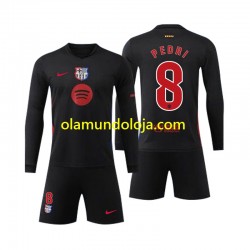 Camisola FC Barcelona Pedri 8 Criança Equipamento Segundo 2024-2025 Manga Comprida